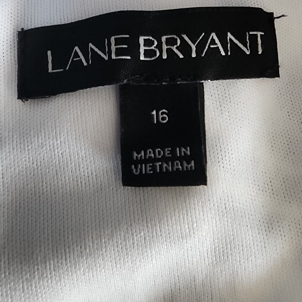 Lane Bryant Sleeveless Blue White Hawaiian Tropical Leaf Keyhole Dress Plus 16 - Picture 6 of 7